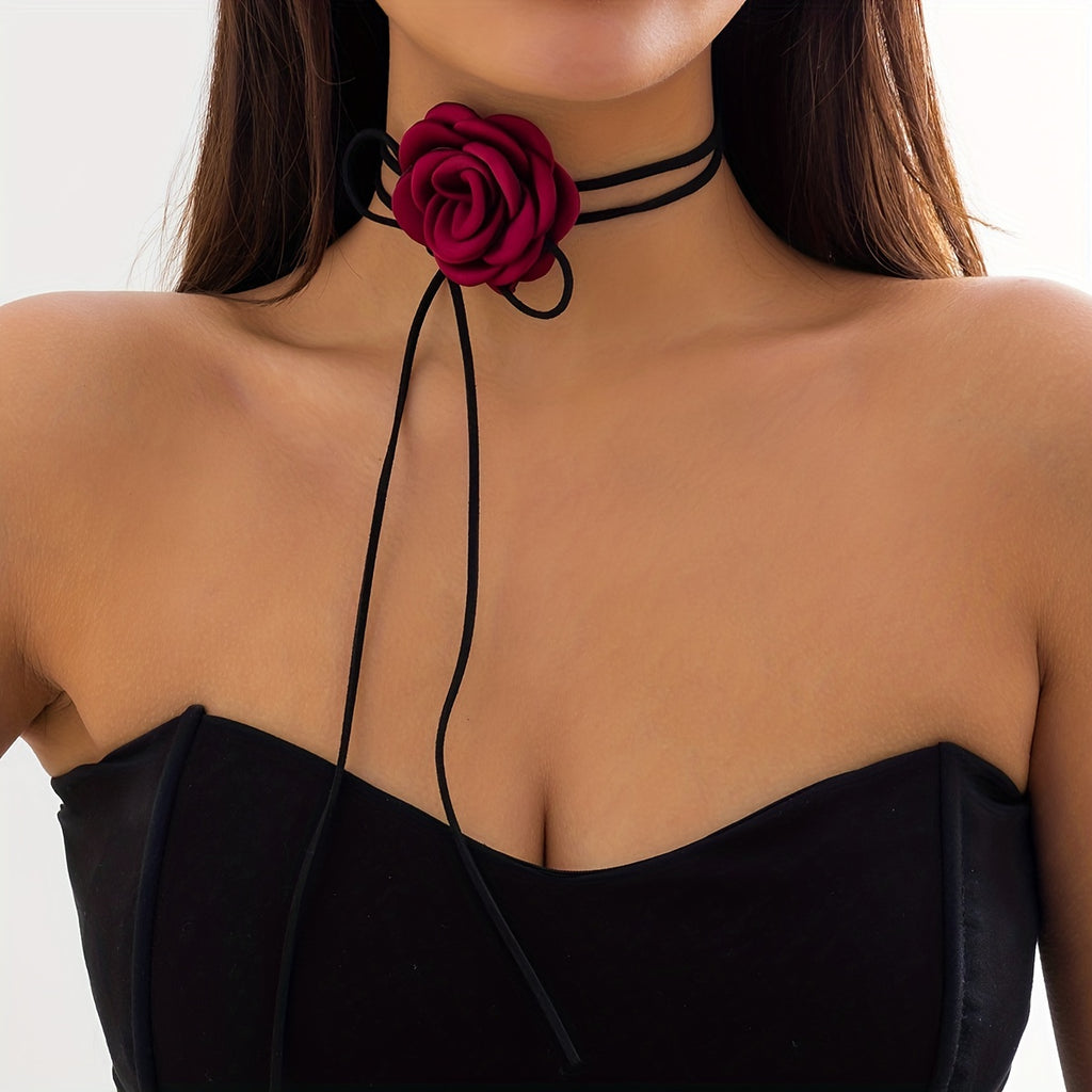 Gorgeous Boho Flower Velvet Necklace - Perfect for Women's Parties & Gifts!
