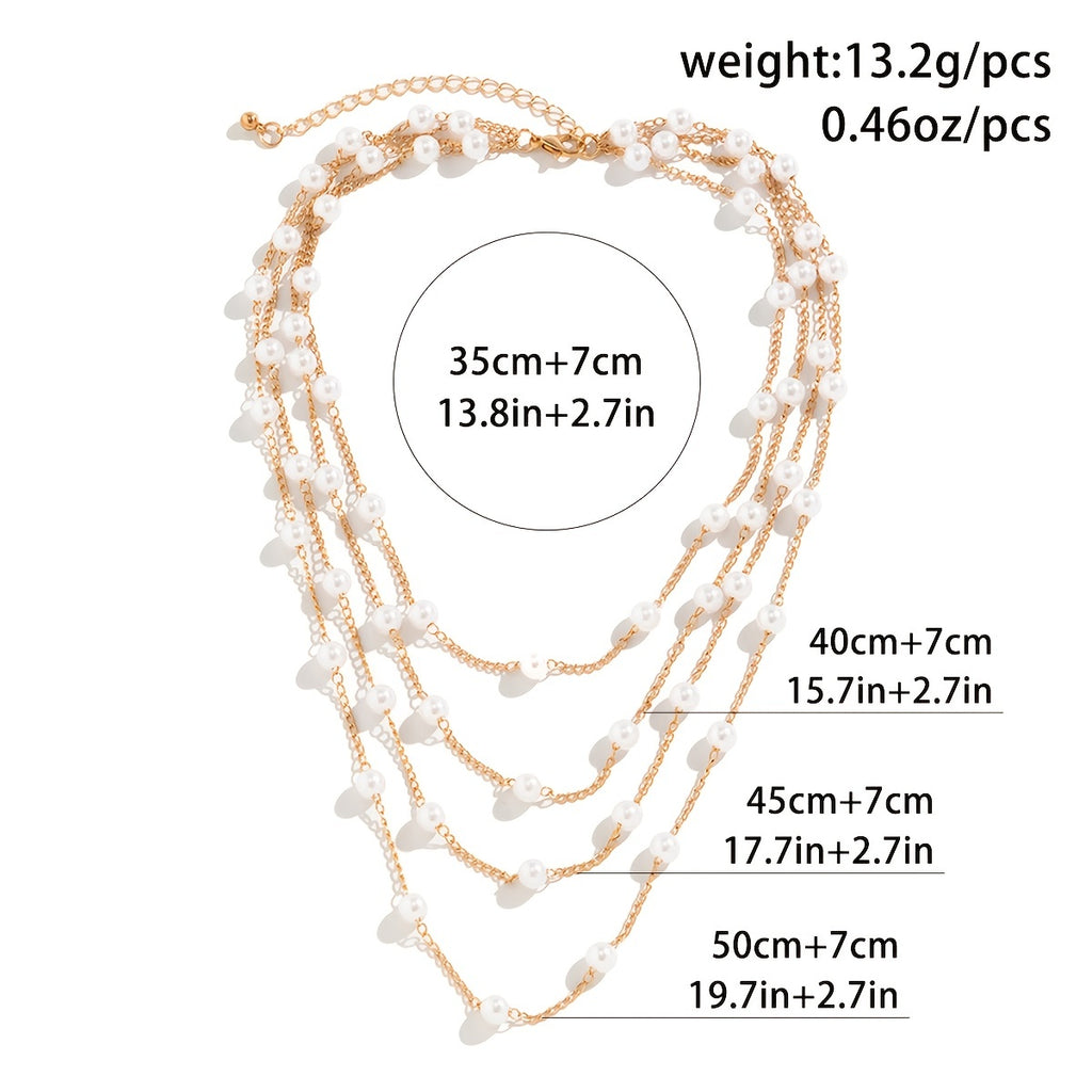 Elegant Multilayer Faux Pearl Necklace for Women - Perfect for Parties and Gifts