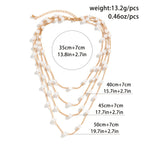 Gorgeous Faux Pearl Multi-Layer Necklace: A Delicate Design Perfect for Any Occasion - A Perfect Gift for Women & Girls!
