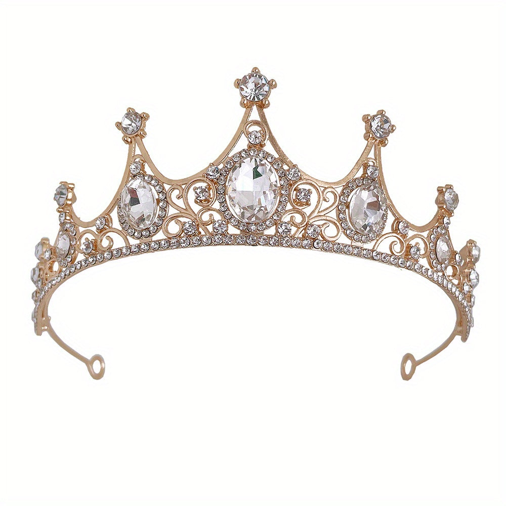 Elegant Vintage Small Baroque Crystal Tiaras Crowns, Halloween Hair Accessories, Bridal Jewelry, Rhinestone Crystal Diadem