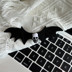 2pcs Punk Bat Hair Clip Halloween Skull Duckbill Clip Horror Bat Wing Alligator Clip For Women Girls Party Festival Decoration