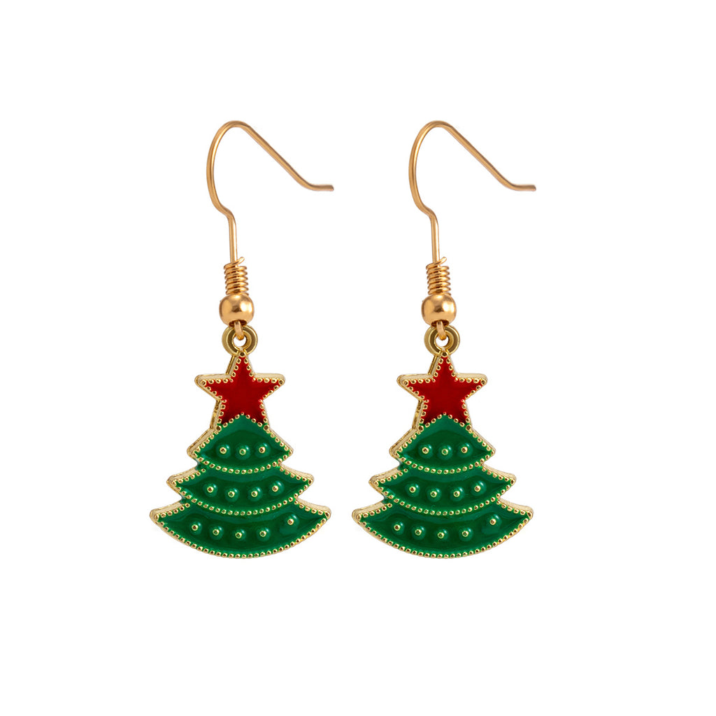 Christmas Cute Earrings Candy Santa Claus Christmas Tree Elk Earrings LJC17