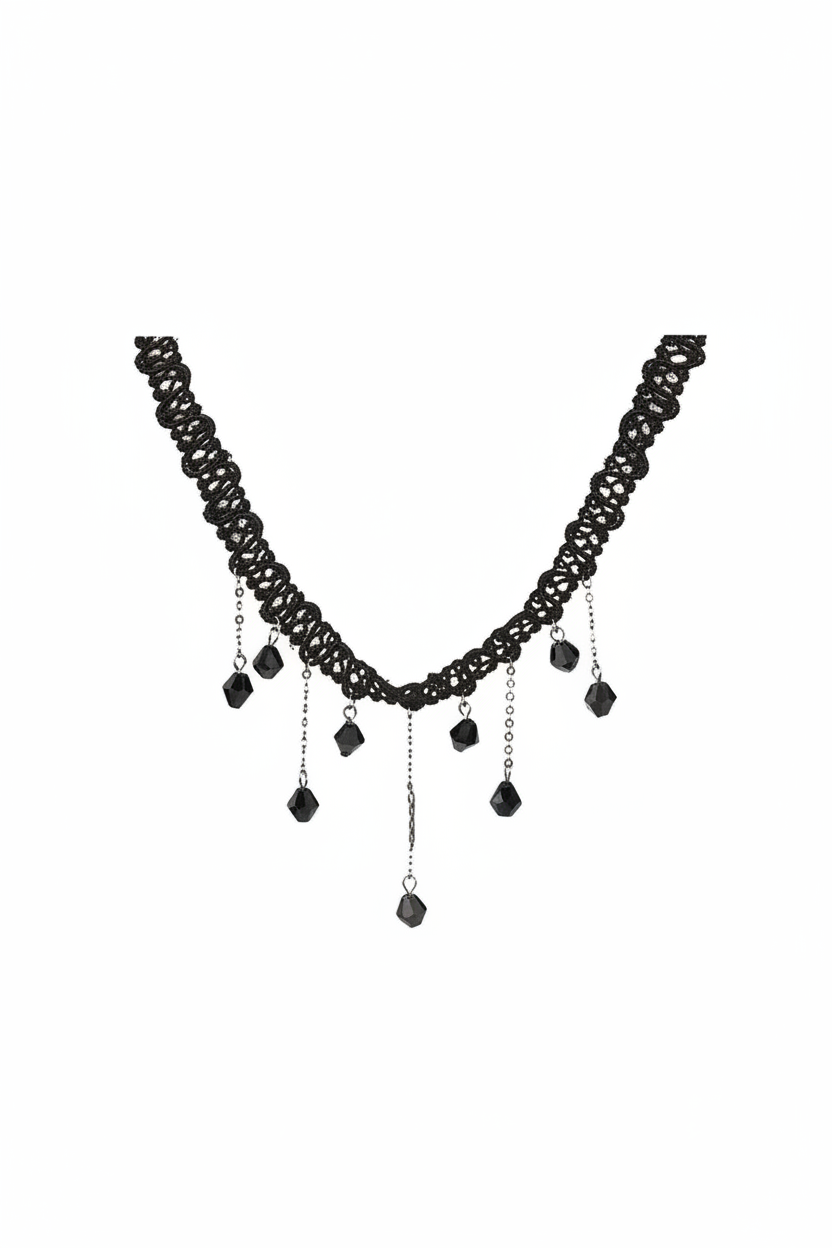 FN Sexy Lace Clavicle Chain Tassel Necklace LOJS53
