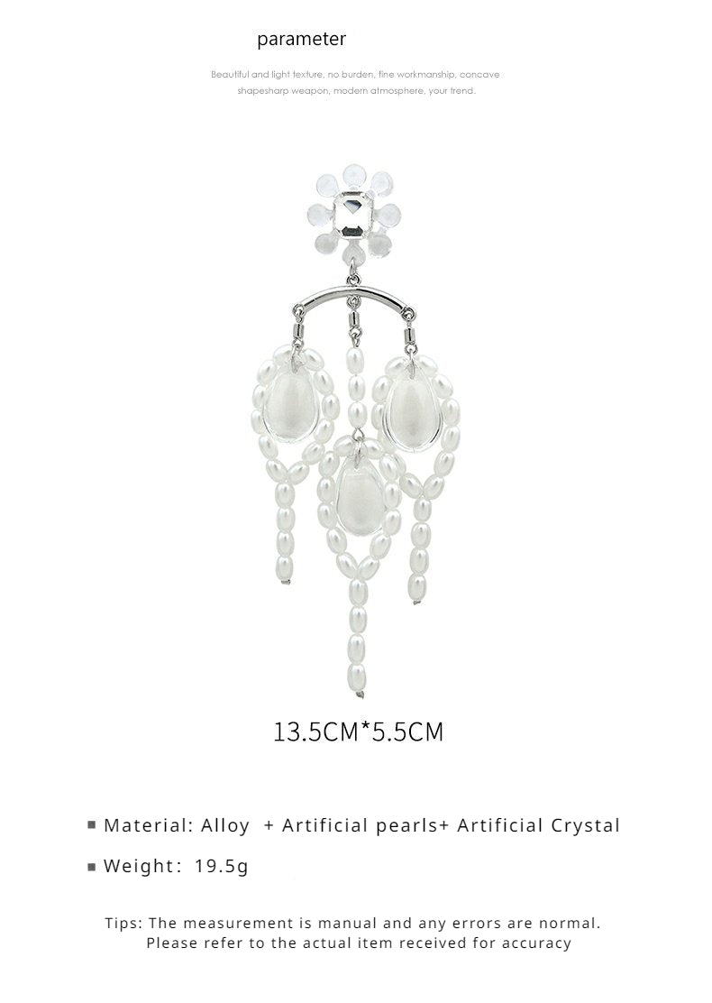 FN Single Pack Artificial Pearl Artificial Crystal Water Drop Earrings LOJS106