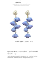 FN 925 Silver Needle Flower Exaggerated Long Earrings LOJS130