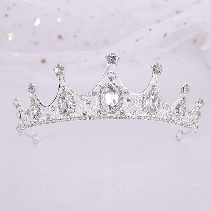Elegant Vintage Small Baroque Crystal Tiaras Crowns, Halloween Hair Accessories, Bridal Jewelry, Rhinestone Crystal Diadem