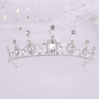 Elegant Vintage Small Baroque Crystal Tiaras Crowns, Halloween Hair Accessories, Bridal Jewelry, Rhinestone Crystal Diadem