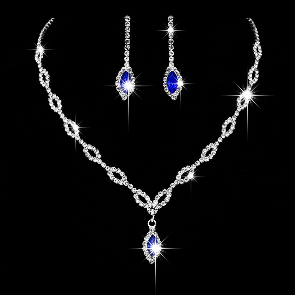 Elegant Oval Cut Zircon Jewelry Set with Hollow Chain Pendant Necklace and Dangle Earrings for Women and Girls - Perfect for Any Occasion