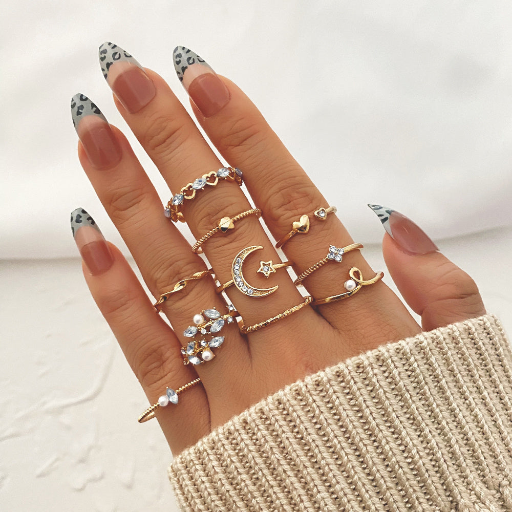 Hot Selling Metal Hollow Round Opening Rings Set