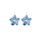 LB Hand Crochet Sweet "Bubble Flower" Earrings Beach Ear Clip LOJL96