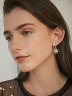 FN 925 Silver Needle Five-Pointed Star Earrings Ear Clips LOJS129