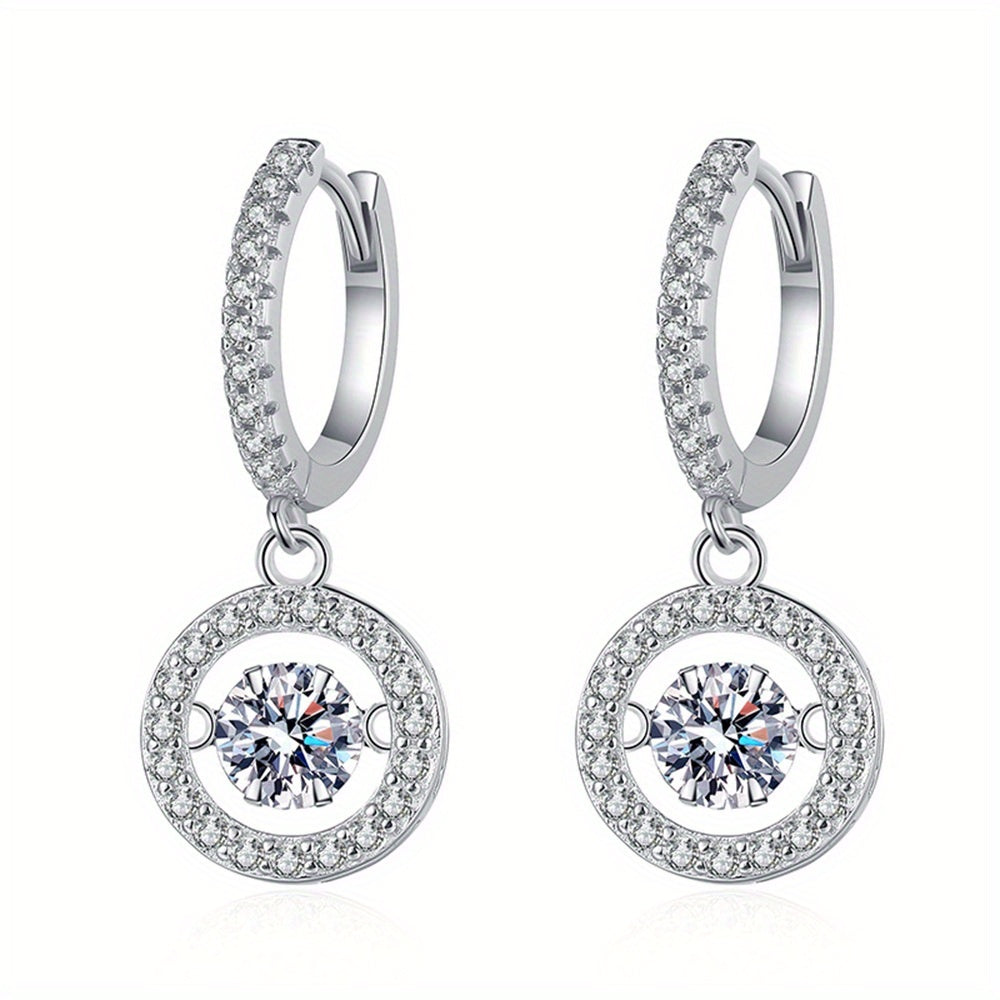 Elegant Sterling Silver Hoop Earrings with Sparkling Moissanite - Perfect for Daily Casual and Luxury Style