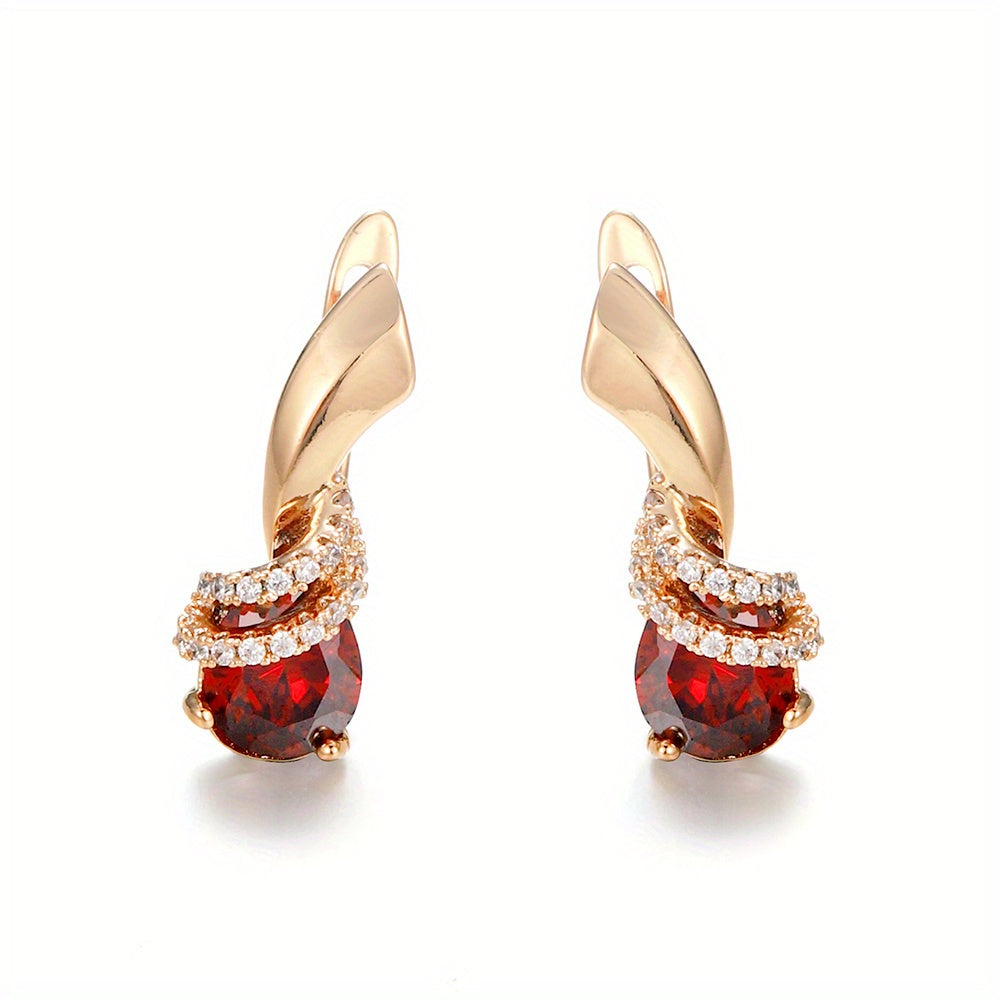 Crystal Rhinestone Hoop Earrings Simple Dangle Earrings For Women Girls Ear Jewelry Accessories