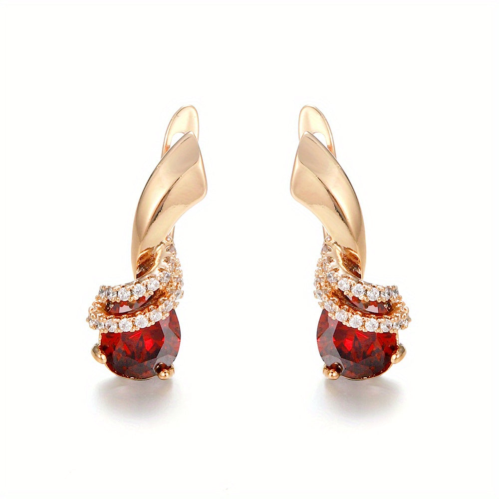 Crystal Rhinestone Hoop Earrings Simple Dangle Earrings For Women Girls Ear Jewelry Accessories