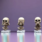 3pcs Ghost Head Aromatherapy Pendant Set - Creative Resin Car Air Outlet Aromatherapy Ornament - Gothic Decoration for Halloween Home Decor