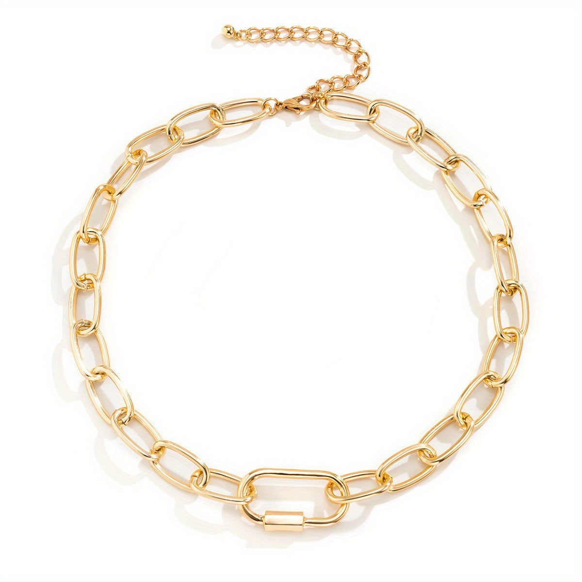 Hip Hop Golden Link Chain Necklace For Women Collar Statement Big Cuban Chunky Thick Necklace
