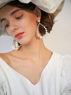 FN 925 Silver Needle Imitation Pearl Earrings  LOJS127