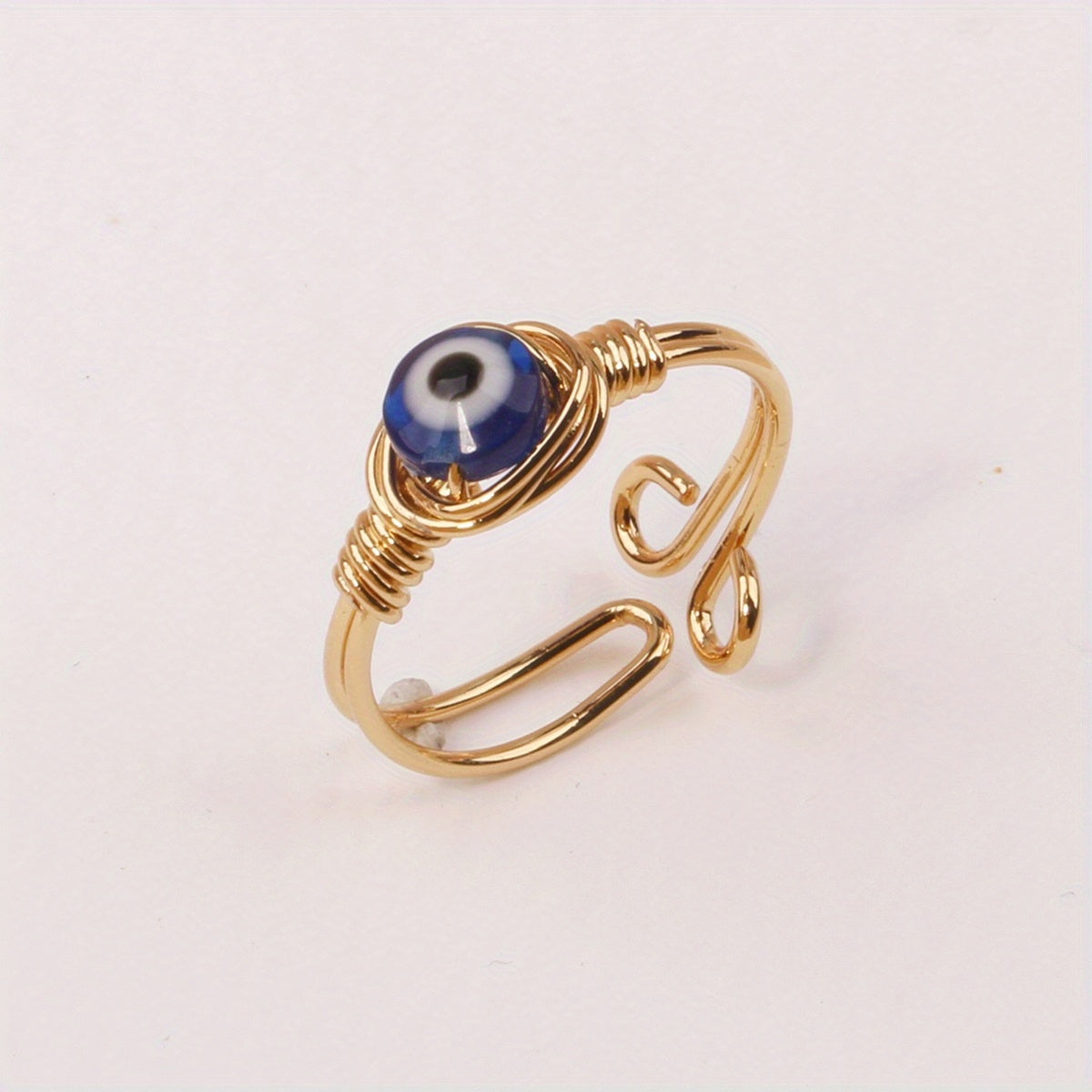 Purple Evil Eye Rings For Women Tiny Wire Wrapped Rings For Women Protection Jewelry