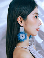LB Hand Crochet "Square Round" Earrings LOJL106