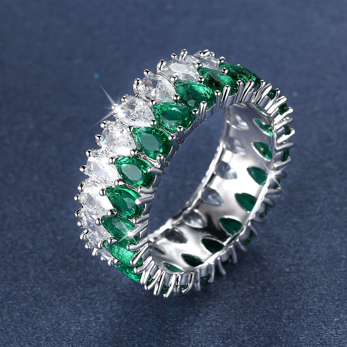 Sparkle with Love: 3A Zircon Double-Row Water Drop Ring - Perfect for Weddings & Valentine's Day!