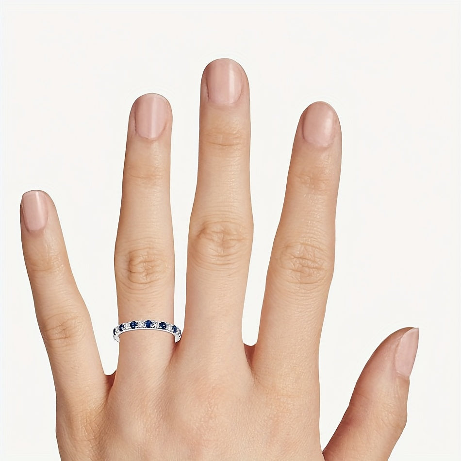 Shiny Band Ring Elegant Synthetic Gems Finger Ring Jewelry For Women Daily Wear