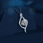 Sparkling Moissanite Pendant Necklace - 925 Silver Chain Jewelry for Women - Perfect Valentine's Day or Mother's Day Gift