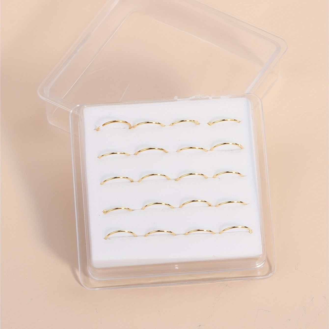Upgrade Your Piercing Game with 20 Pieces of Simple Copper Hoop Nose Rings, 18K Gold Plated