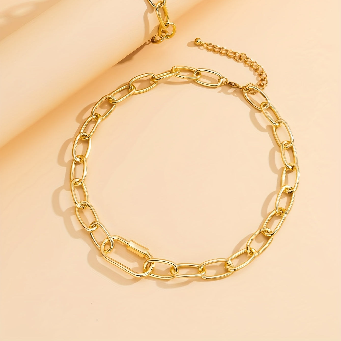 Hip Hop Golden Link Chain Necklace For Women Collar Statement Big Cuban Chunky Thick Necklace