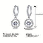 Elegant Sterling Silver Hoop Earrings with Sparkling Moissanite - Perfect for Daily Casual and Luxury Style