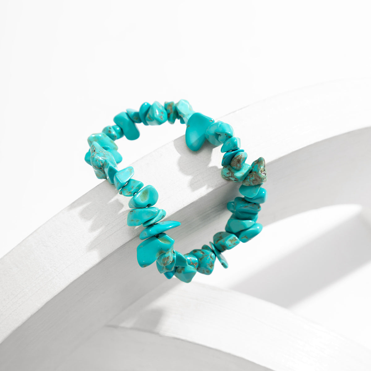 Stone Beaded Bracelet - Stretchable and Chunky Jewelry