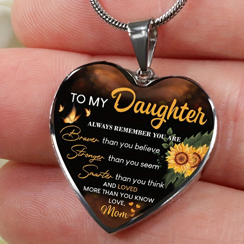 Daughter Necklace To My Daughter You Are Loved More Than You Know Heart Pendant Necklace Gifts For Daughter