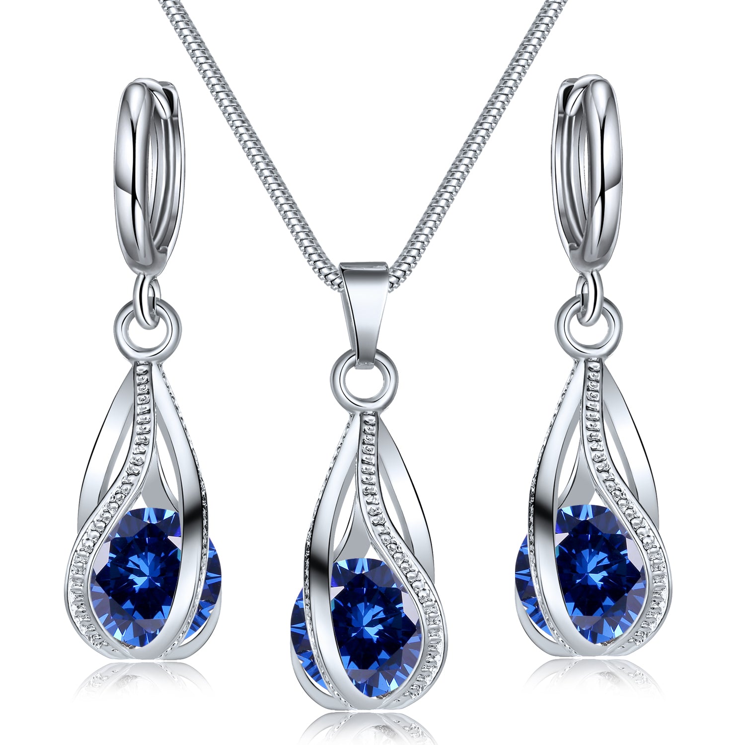 Shine Bright Like a Diamond with our 3-Piece Faux Crystal Earrings and Necklace Set