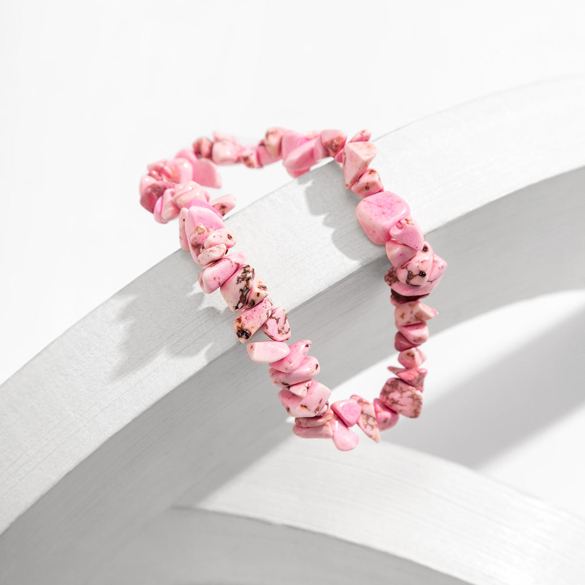 Summer Beach Ready: Colorful Stone Beaded Bracelet - Irregular Holiday Style Chunky Jewelry