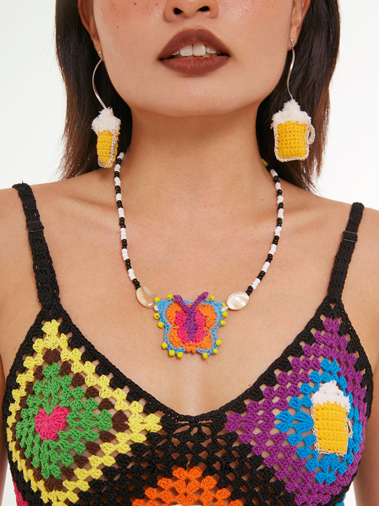 LB Butterfly Necklace Beaded Sweet Clavicle Chain LOJL52 CUSTOMIZE