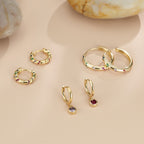 Three Pairs Of Cubic Zirconia Earrings, Tiny Cartilage Earrings, Pierced Party Favors