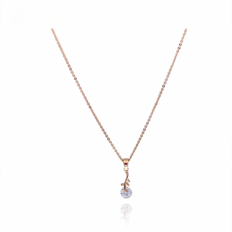 FN Fresh Sprout Pendant Rose Gold Necklace LOJS72