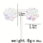 Colorful Exquisite Camellia Design Stud Earrings Sexy Cute Style Resin Jewelry Delicate Female Gift