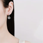 Elegant Sterling Silver Hoop Earrings with Sparkling Moissanite - Perfect for Daily Casual and Luxury Style