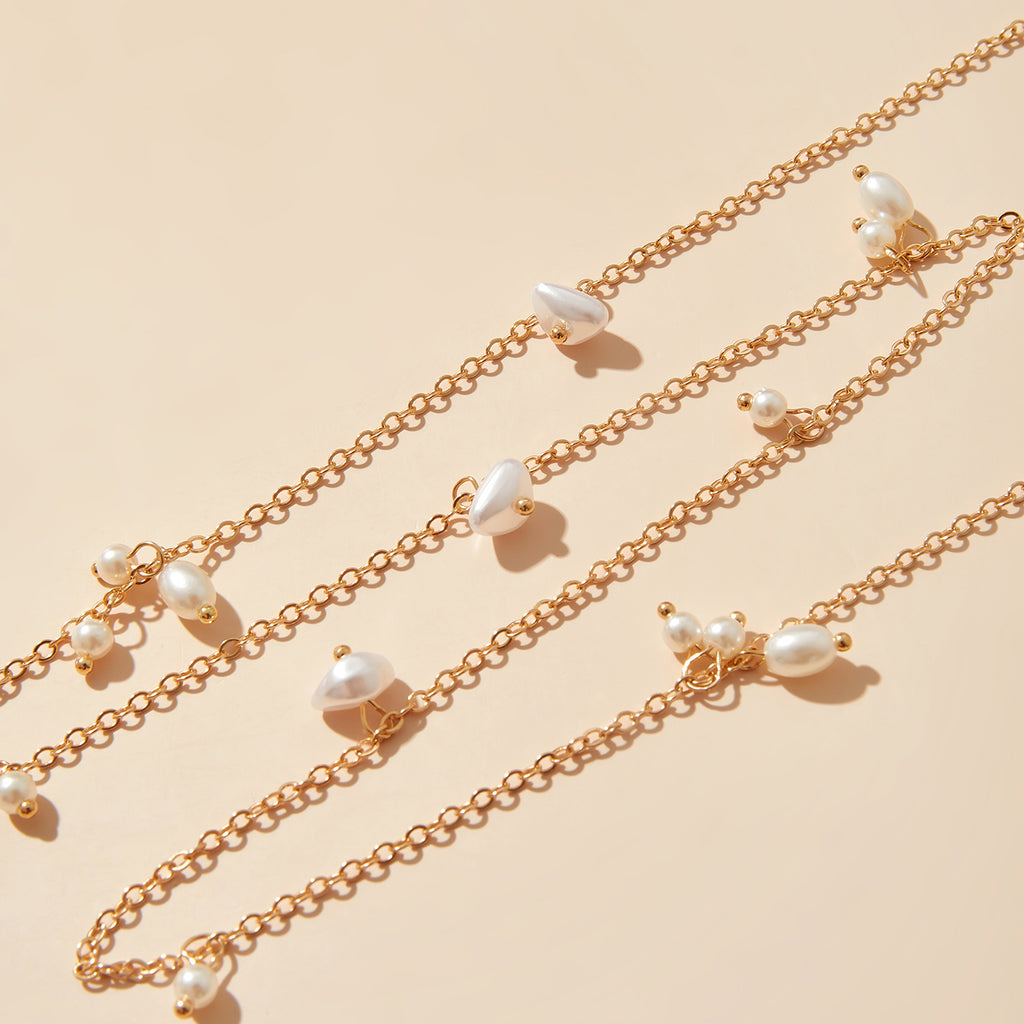 Faux Pearl Decor Waist Chain