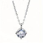 1pc Stunning 1/2ct Round D Color VVS Moissanite Necklace - Classic 925 Sterling Silver with 18k Gold Plating and 4 Claw Setting - Sparkling VVS D Diamond Pendant for a Timeless Look