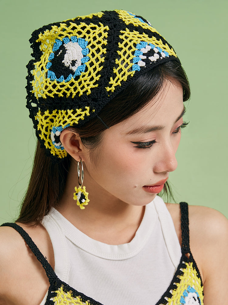 LB Hand Hook Knitting â€?Tai Chiâ€?Triangle Headscarf Hair Band LOJL79