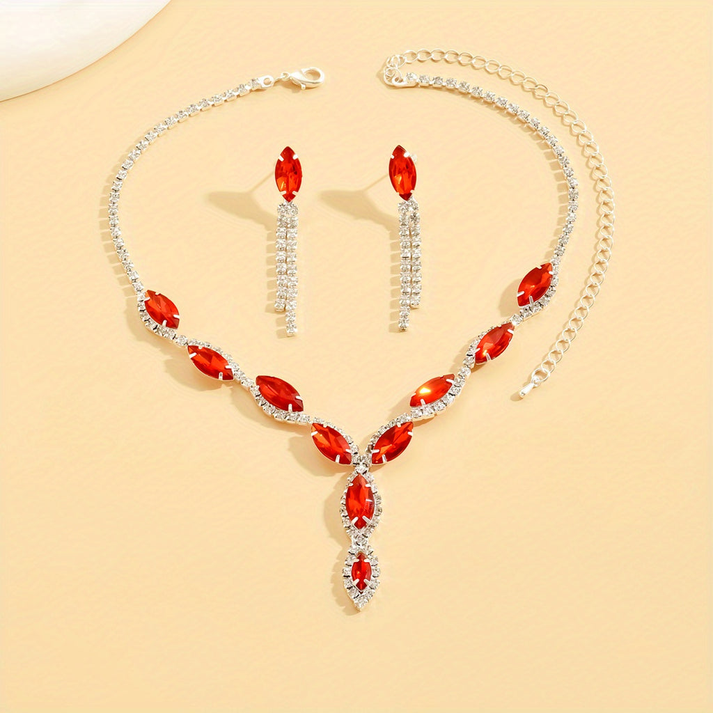3pcs Earrings Plus Necklace Silver Plated Inlaid Horse Shape Rhinestone Dainty Jewelry Set For Evening Party Cocktail Party Elegant Birthday Gift For Your Girl