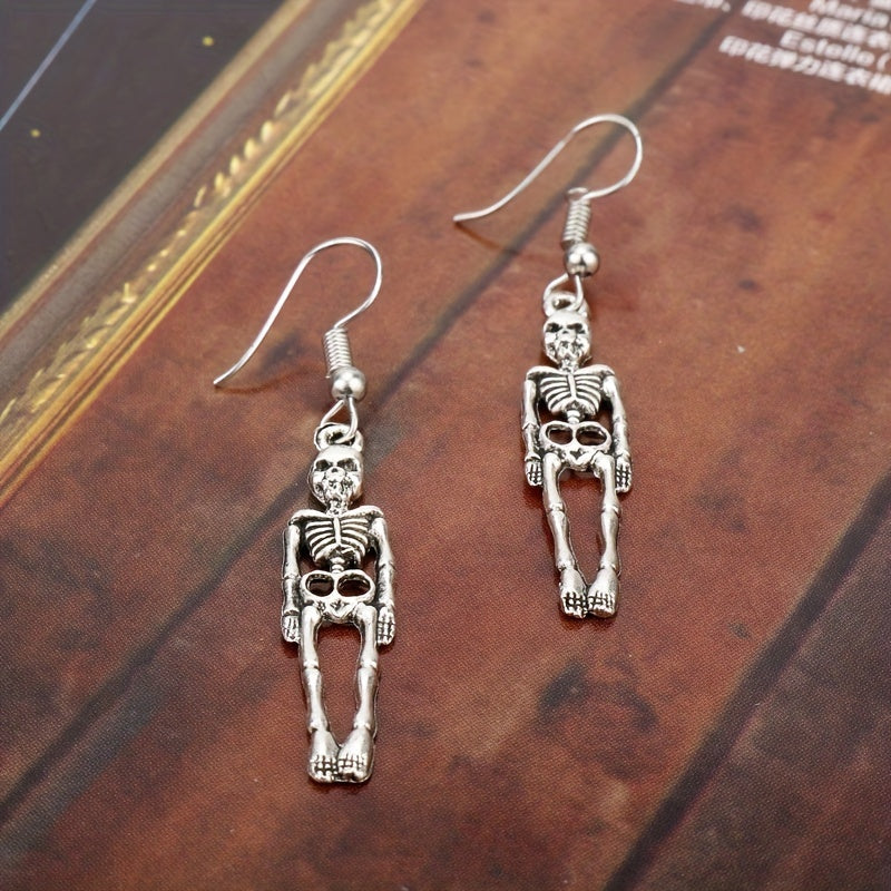Vintage Skull Head Pendant Earrings - Perfect for Men & Women, Hip-hop & Halloween Decorations!