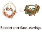 3/4pcs Earrings Bracelet Necklace Traditional Jewelry Set Multi Sets To Choose Exaggerated Party Accessories Perfect Chrismas / Halloween Decor
