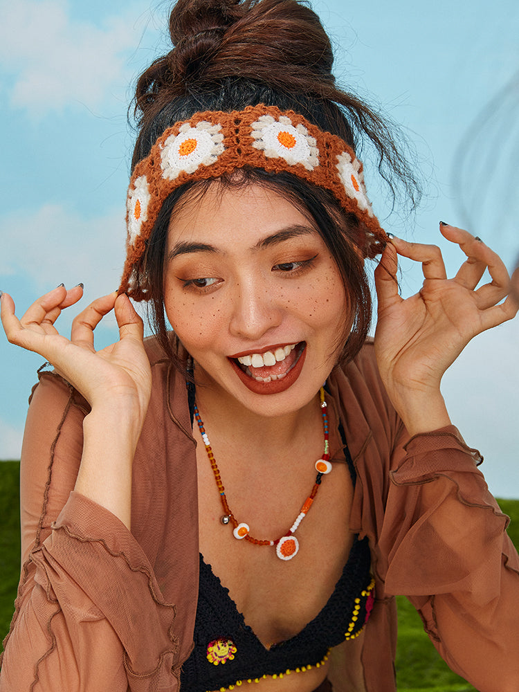 LB Hand Woven “Omeletteâ€?Hair Strap Knitted Plush Headband LOJL65