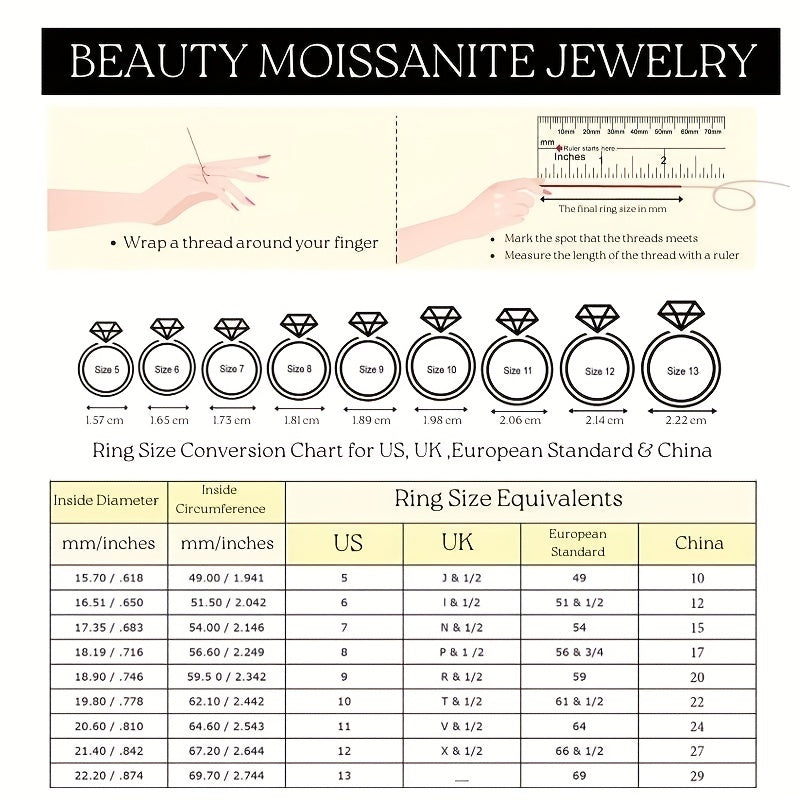 Moissanite Cross Shape Finger Ring 925 Sterling Silver Engagement Ring For Mother's Day Gift