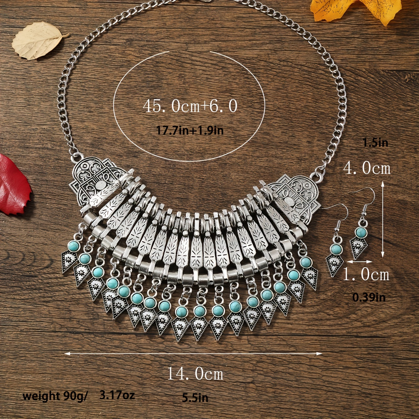 3pcs Earrings Plus Necklace Vintage Jewelry Set Traditional Music Instrument Design Special Party Accessories For Female Multi Colors To Choose