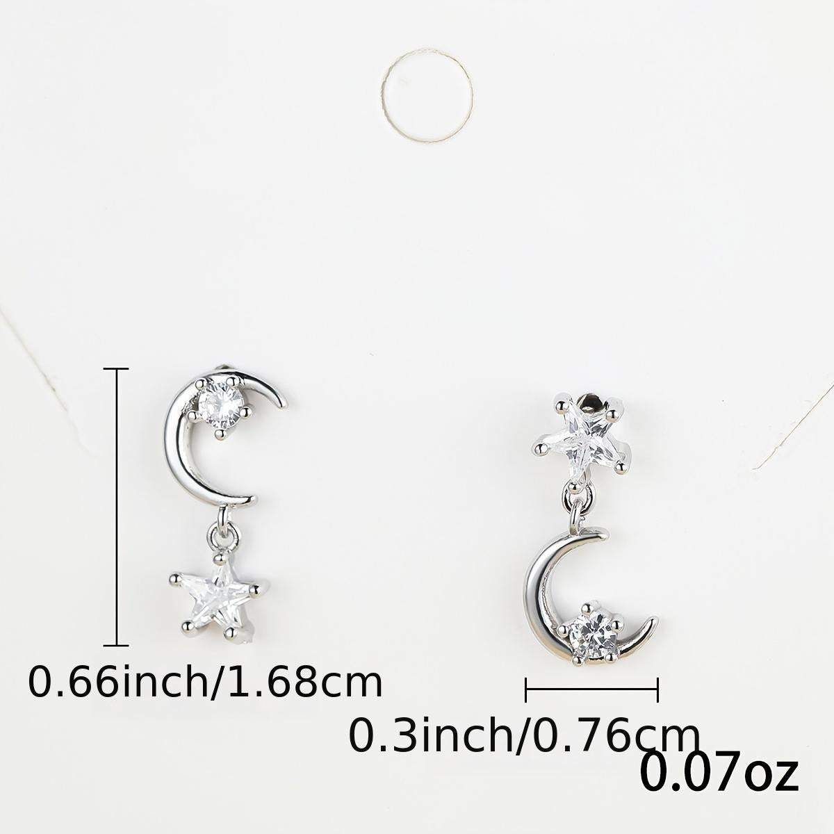 Gorgeous Star Moon Zircon Earrings - Perfect Gift for the Special Female in Your Life!