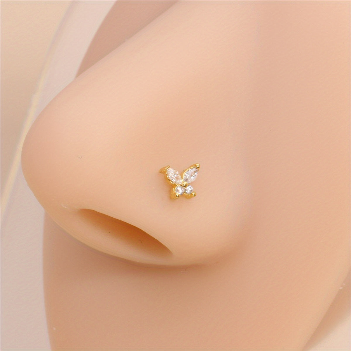 L Shaped Nose Studs Butterfly Screw Nose Rings Stud For Women Men Nose Piercing