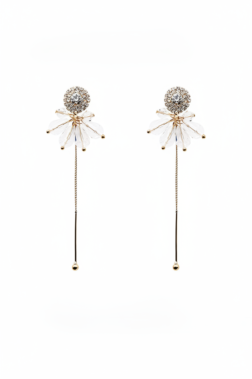 FN 925 Silver Needle Long Tassel Earrings LOJS1